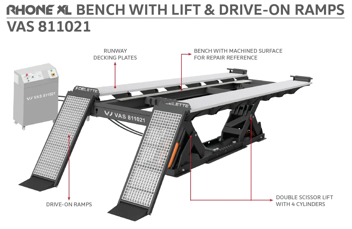 RHONE XL BENCH WITH LIFT & DRIVE-ON RAMPS