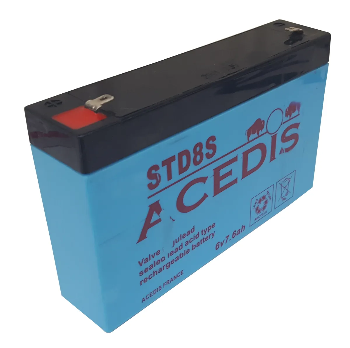 LEAD BATTERY 6V 7Ah BIN ABS