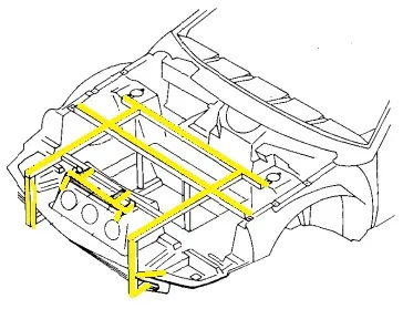 FRONT DRILLING TEMPLATE fot RENAULT ALPINE A610 Typ D503 - ALPINE GTA Typ D500 - D501 - D502