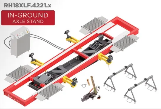 RHONE XL 5.5T Drive-On bench (IN-GROUND) + Pulling Unit “SEVENNE” with Axle Stands
