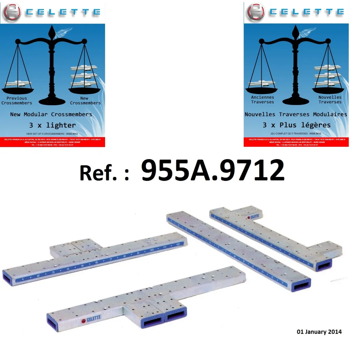 4 ALUMINUM CROSSMEMBERS SET