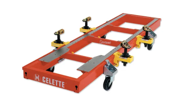 Product SEVENNE bench alone on wheels and with sill clamps Image